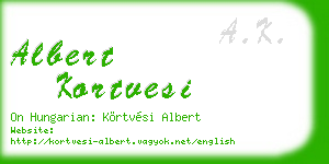 albert kortvesi business card
